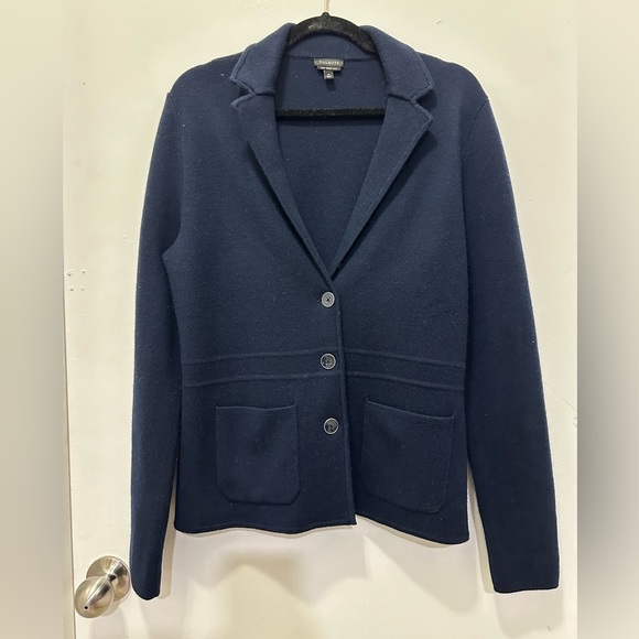 Talbots Jackets & Blazers - Talbots Pure Merino Wool Women's Navy Jacket Cardigan Sz M